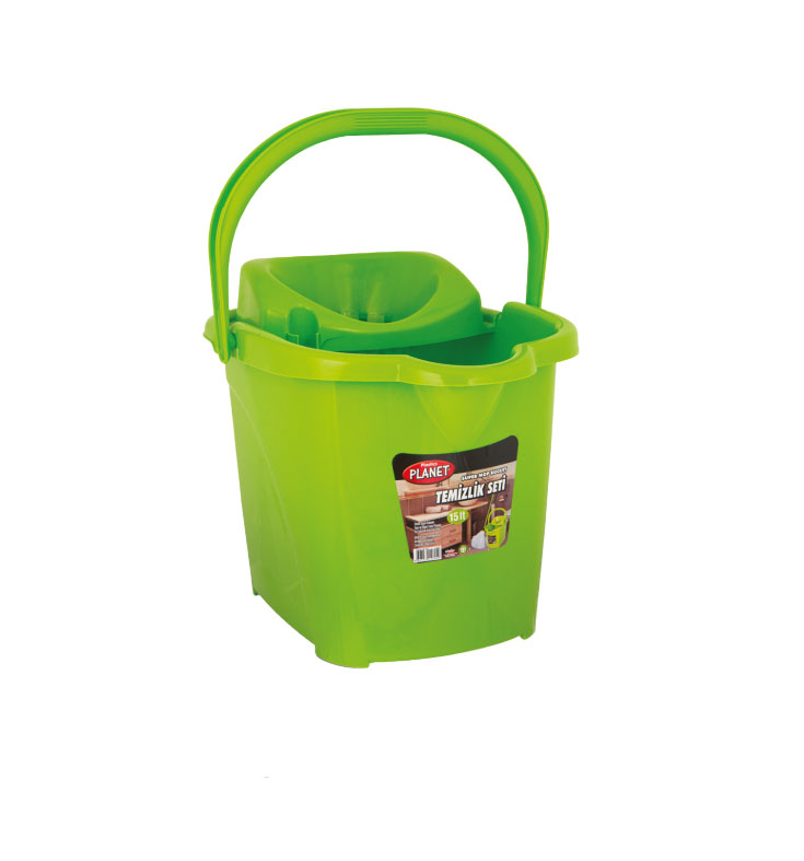 Cengiz Temizlik Seti Kova Sıkma Tekerlekli 15 lt